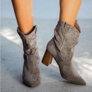 Vici Faux Suede Heeled Bootie